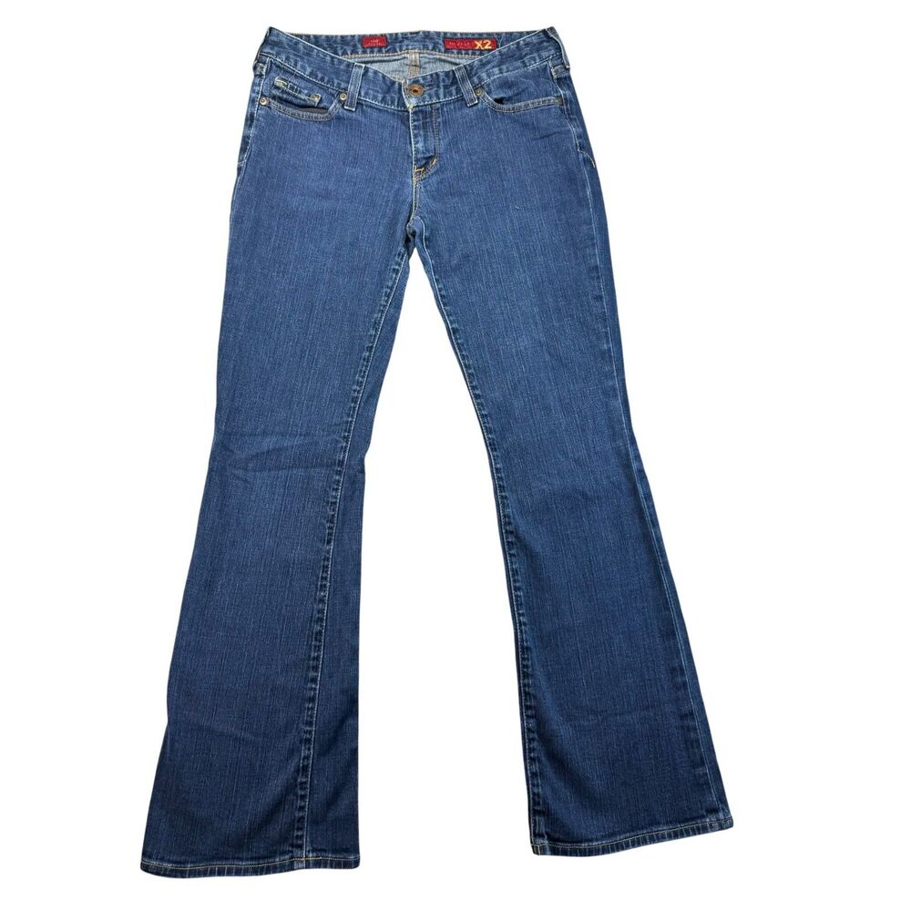 Quality Denim X2 Jeans Women's 8L Blue w10 Flare Stretch Denim Cotton Pockets